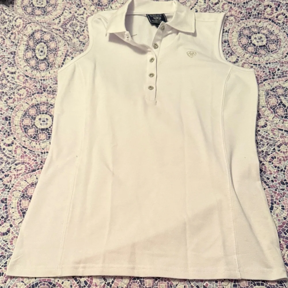 Women's Ariat Sleeveless Polo Shirt - Picture 1 of 5